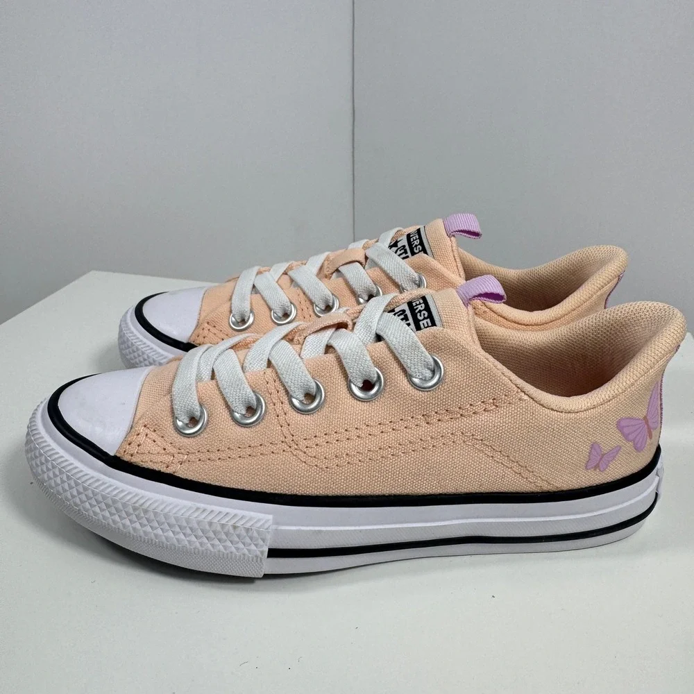 Converse Chuck Taylor All Star Low Top Kids Size 13 Peach Purple Butterfly